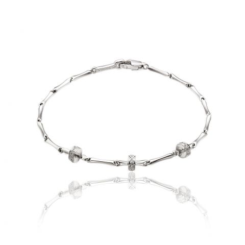 Bracelet Chimento Bamboo Shine or blanc et diamants