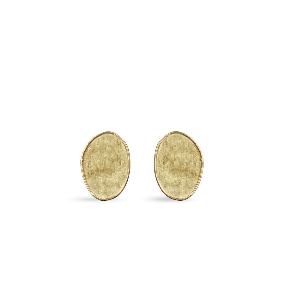 Boucles d'oreilles Marco Bicego Lunaria pavés d'or jaune guilloché