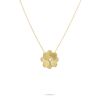 Collier Marco Bicego Lunaria Petali fleur d'or jaune guilloché, diamant central disponible dans notre bijouterie à Liège